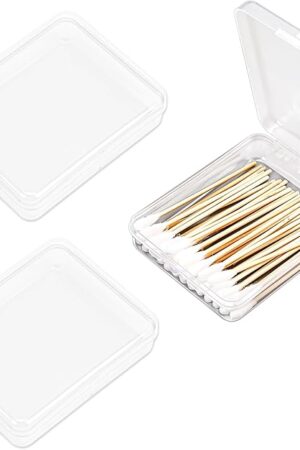 3 pieces Portable Travel Cotton Pad Holder,Bathroom Vanity Countertop Storage Organizer,Cotton Ball Holder Dispenser,Cosmetic Sponge Storage Box for Cotton Rounds, Swabs, Floss(3 x Transparent)