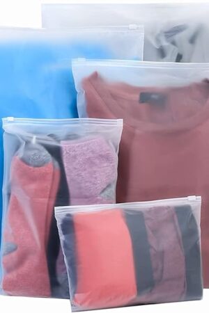 20 Pcs Travel Storage Bags, Clothes Packaging, Reusable Plastic Ziplock, Frosted Waterproof Resealable Clothing Zipper Pouch for Shoes Cosmetics Storage