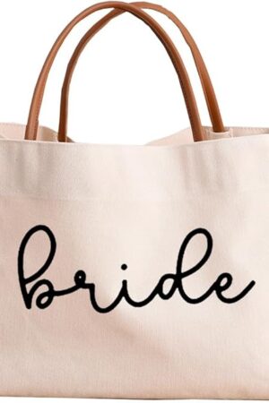 Bride Tote Bag Bride to be Gifts for Bridal Shower, Engagement, Wedding, Bachelorette Party, Honeymoon, Beach, Travel