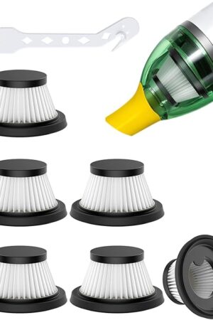 6 Pack HEPA Duck Vacuum Filter Replacement Compatible with Horsepower Duck Vacuum Cleaner as Seen on TV, Duck Vac Replacement Parts, Washable and Reusable Filters