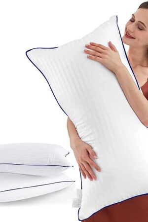 Bed Pillows for Sleeping, King Size Pillows Set of 2 Cooling Luxury Hotel Quality Pillow with Premium Soft Down Alternative Filling for Back, Stomach or Side Sleepers