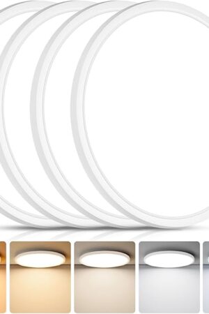 Brightever LED Flush Mount Ceiling Light Fixture 12 Inch 24W 2700K-6500K 5 Color Selectable