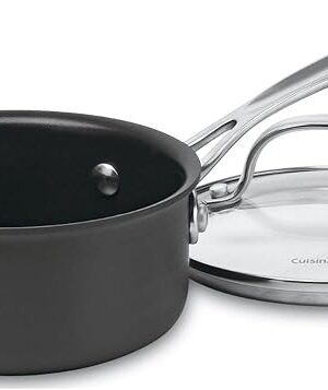 Cuisinart 1-Quart Saucepan, Chef's Classic Nonstick Hard Anodized Saucepan w/Cover, 619-14