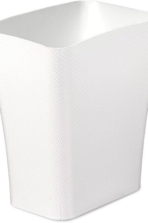 CLOROX Textura Slim Trash Can - 3.1 Gallon Small Waste Basket for Narrow Spaces - Skinny Plastic Garbage Bin for Bathroom, Bedroom, or Office, White
