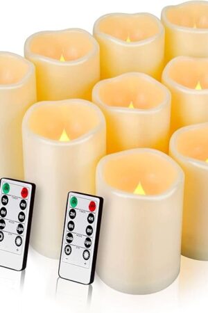 Enido Candles Pack of 9 Pillar Candles
