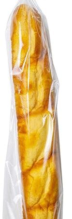 6 x 28 Inch French Bread Bags, 100 Clear Plastic Baugette Long Bags With Free Twist Ties - Mirco Perforated, Thickened, Freezer Safe, Disposable