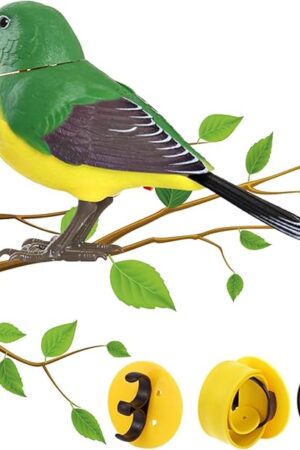 The Robot Bird Electric Singing and Chirping Bird Toy Ound and Motion Activated Singing Birds with Movable mouses Ands Head Battery Operated Outdoor Decorations for Kids, Pet Supplies for Indoor Cats