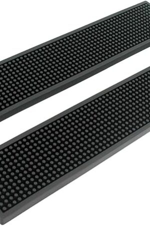 17.5x3.5 inches Long PVC Bar Rail Mat Non-Slip Serving Spill Mat (Pack of 2)