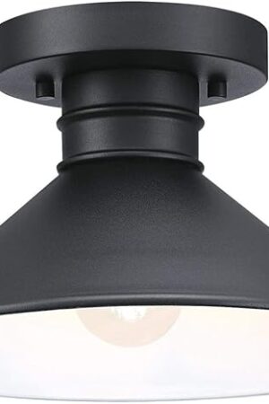 Westinghouse Watts Creek 11 Inch Rustic Arts & Crafts One-Light Semi Flush Mount Ceiling Light Textured Black
