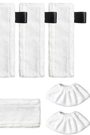 10Pcs Replacement Mop Cloths and Mop Pads Compatible with Karcher EasyFix Steam Cleaner Accessories SC2 SC3 SC4 SC5(5 Mop Cloth and 5 Cloth Covers)