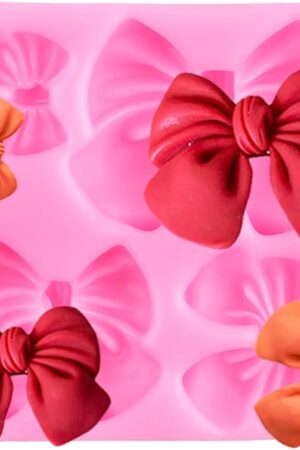 Bows Silicone Mold Bowknot Fondant Chocolate Candy Molds For Cake Decorating Cupcake Topper Chocolate Candy Gum Paste Polymer Clay