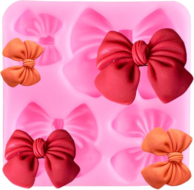 Bows Silicone Mold Bowknot Fondant Chocolate Candy Molds For Cake Decorating Cupcake Topper Chocolate Candy Gum Paste Polymer Clay
