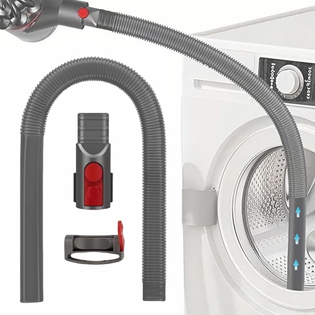 Dryer Vent Lint Hose for Dyson V7 V8 V10 V11 V12 V15 Gen 5 Detect Absolute Cyclone Outsize Slim Vacuum Cleaner, Flexible Crevice Tool Dryer Lint Removal Attachments