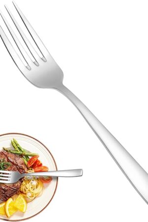 16 Piece Dinner Forks Set, Food Grade Extra-Fine Stainless Steel Dessert Salad Forks Silverware, Metal Forks for Home Kitchen Restaurant Hotel, 8 Inches, Mirror Finish & Dishwasher Safe