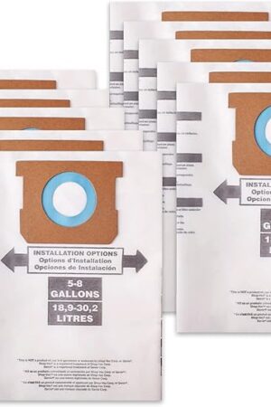 10 Packs High Efficiency Dust Collection Bag Type H 9067133 Disposable Vacuum Bags for 5-8 Gallon Vacuum, Part #90671