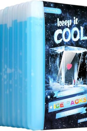 10pcs Ice packs for Lunch Box - Freezer Ice packs - Slim Long Lasting Cool Packs for Lunch Bags and Cooler, Poker Design (Heart)