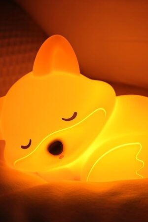 YuanDian Fox Night Light, Squishy Fox Silicone Lamp Novelty Gifts, Rechargeable Dimmable Timer Bedside Touch Nightlight for Breastfeeding Toddler Baby Kids