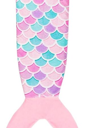 WERNNSAI Mermaid Tail Blanket - Wearable Mermaid Glow in the Dark Blanket for Girls Toddler Soft Flannel Snuggle Throw Sleeping Bag for Kids Birthday Christmas Gift (43.3? x 15.7?)