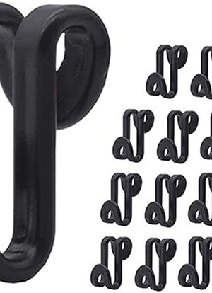 60 Pcs Clothes Hanger Connector Hooks, for Velvet Huggable Hangers, Wooden Hangers, Heavy Duty Space Saving for Closet (Black,60)