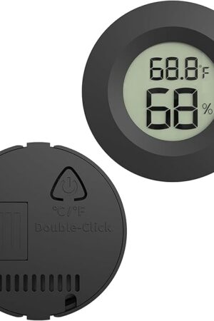 2 Pack Mini Digital Hygrometer Gauge Indoor Thermometer,Humidity Gauge LCD Monitor Temperature Outdoor Humidity Meter for Greenhouse Jars Incubators Guitar Case