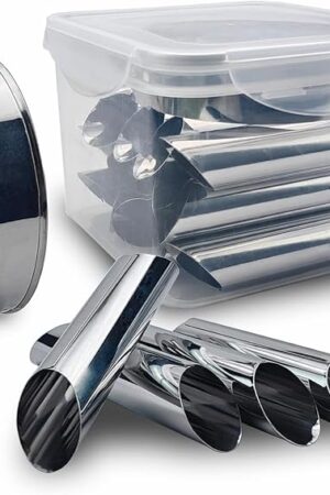 Cannoli Forms Pastry Roll Molds,Stainless Steel Cannoli Tubes,Pack of 15