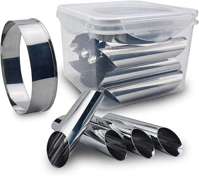 Cannoli Forms Pastry Roll Molds,Stainless Steel Cannoli Tubes,Pack of 15