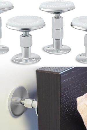 4PCS Upgraded Headboard Stoppers for Wall, Adjustable Bed Noise Stopper with Wall Protection, Bed Stoppers for Headboard for Bed Frame, Sofa, Cabinet, Easy to Install (1.3in-3.4in)
