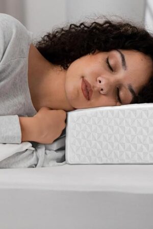 Cube Pillow Pro for Side Sleepers Memory Foam Bed Pillow Soft Pillow Supportive Head, Neck, and Shoulder Pain Relief, White-24"x12"x5"