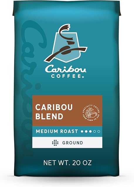 Caribou Coffee, Medium Roast Ground Coffee - Caribou Blend 20 Ounce Bag - Packaging May Vary
