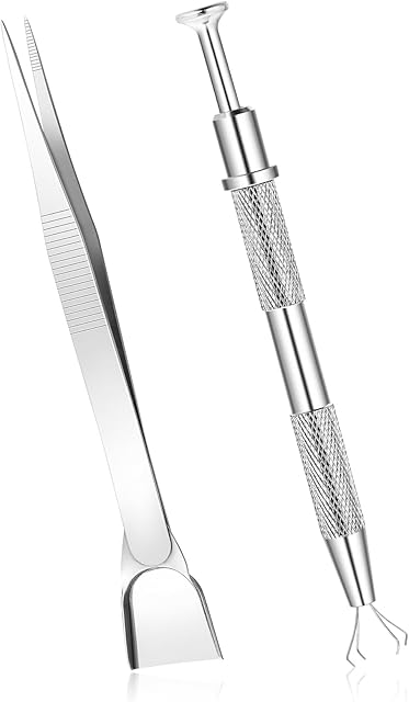 2pcs Sprinkles Tools for Cake Decorating, 4 Claw Sprinkle Pen Pearl Grabber Cake Decorating Tools Set Stainless Steel Cookie Decorating Tweezers with Shovel Head Cake Cupcake Cookie Decoration