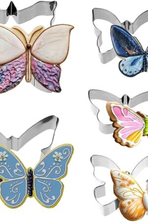 5PCS Butterfly Small Cookie Cutters Set holiday cookie cutter set for Baking Homemaking Cookie Biscuits Dough