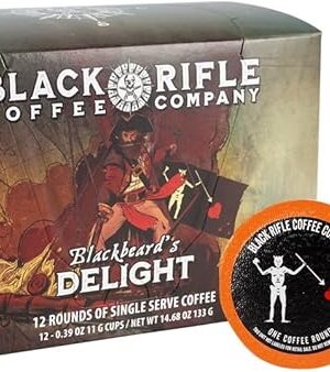 Black Rifle Coffee Company Blackbeard's Delight, Dark Roast Coffee Pods, 12 Single Serve Coffee Pods