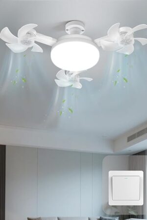 2025 New Model 17.7" Three axis Socket Fan Light,Ceiling Fans with Lights,Used in Living Room, Bedroom, Kitchen,Compatible with E26/E27 Screw Socket lamp Holders