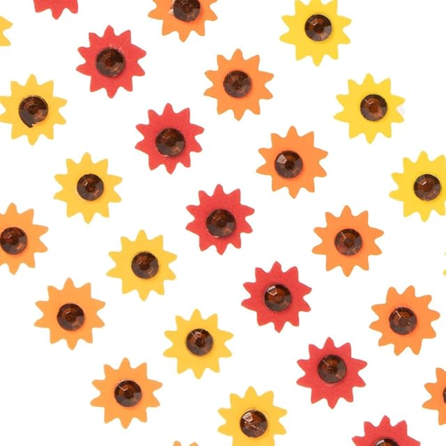 The Baker Ross FE191 Sunflower Gem Foam Stickers - Pack of 100, Stickers for Children, Card Making Supplies, Embellishments for Crafting, Craft Supplies for Kids