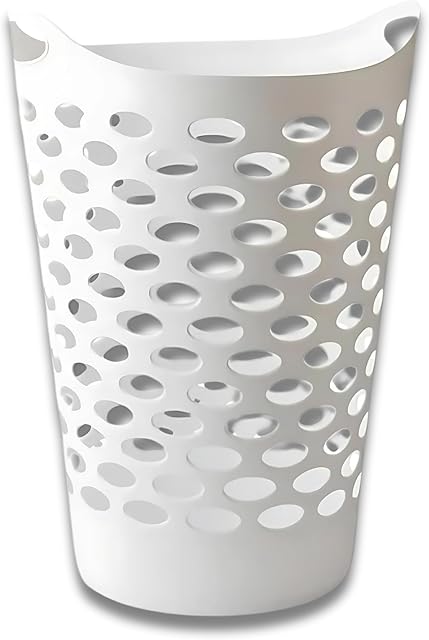 Tall Plastic laundry basket, Plastic Hamper with handles, Laundry basket for cloths and storage, 17.75" x 17.25" x 26"