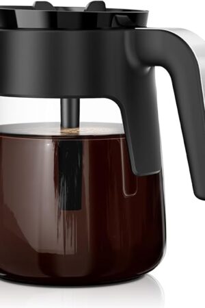 12 Cup Coffee Pot Replacement for Ninja Coffee Maker CFP101 CFP201 CFP301 CFP250A CFP300 CFP305 CFP307 CM400 CM401 CFN601 CF090 CF091 CF092, Glass Carafe for Ninja with Brew-Through Lid