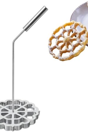 Bunuelos Mold with Handle,Rosette Timbale Iron Set Aluminum Waffle Molds with Handle,Funnel Cake Ring,Molde Para Buñuelos De Viento Maker Mexicanos,Rosette Cookie Cutter Tool