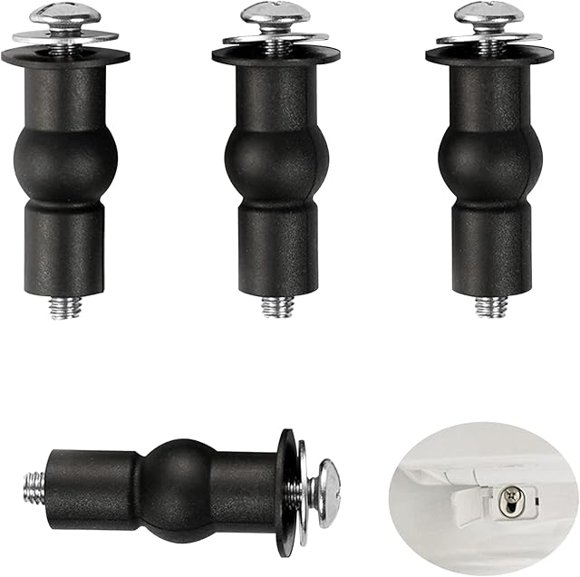 4 Pack Toilet Hinge Bolts, Universal Rubber Expansion Seat Cover Screws for Top Mounting Toilet Seat Hinges