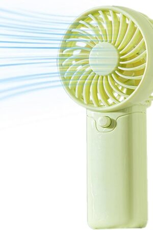 AAA Battery Powered on Fan Small Portable Battery Powered Fans with 1Speeds, 5'' Quiet Personal Fan for Bed, Camping, Outdoor,Wireless Desk Fan，No battery configured (green)