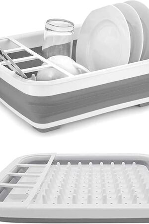 Drying Rack Kitchen, Dish Drying Rack, Dish Racks for Kitchen Counter, Dish Rack, Collapsible Dish Drying Rack—Suitable for Kitchens, motorhomes, Yachts, Campers (Off-White)