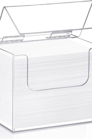 Disposable Face Towel Storage Box Compatible with XL Acrylic Container Wall Mounted Clean Towel Holder for Facial Washcloth Supplies(Clear)