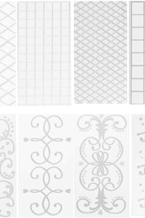 8 Pcs Embossing Mat, Fondant Impression Mat for Cake Decorating Clear Plastic Cake Decorating Tool