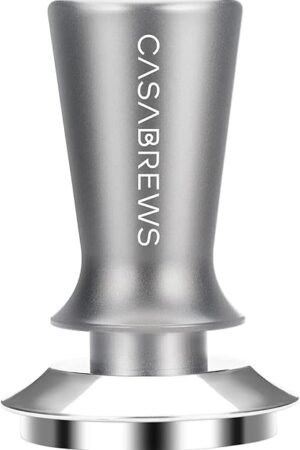 CASABREWS Espresso Tamper 51mm, Premium Calibrated Espresso Coffee Tamper 30lb Coffee Tamper with Spring Loaded, Flat Stainless Steel Base Tamper Fits for 51mm Portafilter, Grey