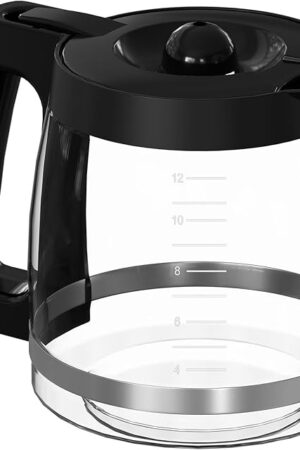 12-Cup Coffee Maker Glass Carafe Replacement Compatible with Hamilton Beach Coffee Maker Models 46310, 49980R, 49976, 49350, 49980A, 49980Z, 49983, 49618, 46300, 49966 1 Pack