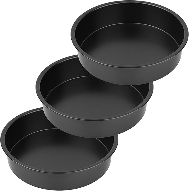 8? Round Cake Pans - 3PCS Nonstick Round Baking Cake Pan, Mold,Dish, Flan, Tin, Carbon Steel Baking Set, Essential Bakeware