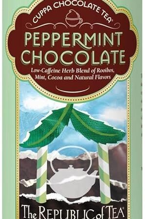The Republic of Tea Peppermint Cuppa Chocolate Tea, 36 Tea Bags | Dessert Blend | Rooibos Tea