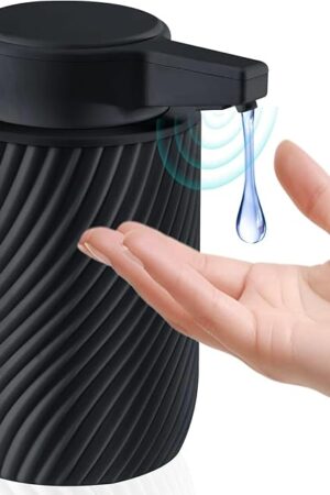 Automatic Soap Dispenser, 9oz Touchless Dish Hand Soap Dispenser Rechargeable with 3 Adjustable Soap Levels for Bathroom Kitchen Black