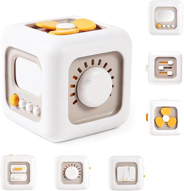 The 6 in 1 Busy Cube Activity Montessori Toys for 18M+ Toddlers Learning Toys Boys Girls Baby Sensory Interactive Birthday Gift
