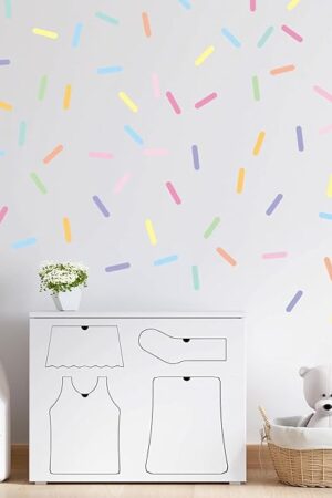 300 Pieces Confetti Wall Decals Removable Peel and Stick Sprinkle Wall Stickers Wallpaper for Kids Girls Room