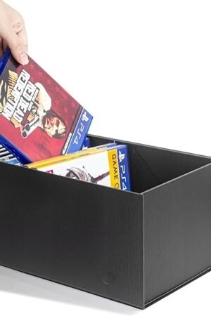 Video Game Storage Boxes, Blu-Ray Storage Boxes, Magnetic Video Game Box Protector Case, Store Up to 20 Cases – 1 Pack